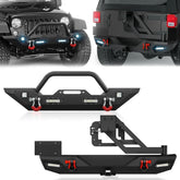 for Aftermarket Front Back Jeep Wrangler JK Bumpers for 2007-2018 Wrangler JK JKU Unlimited (2/4 Doors)| Yzona